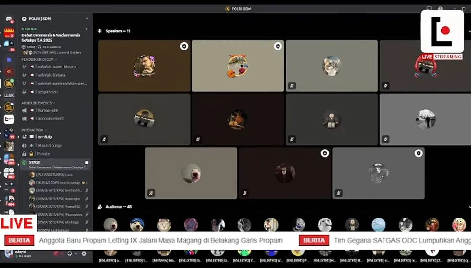 Debat Terbuka Tiga Paslon Danmensis-Wadanmensis Setukpa Ungkap Perbedaan Sikap Soal Penyalahgunaan Wewenang Admin
