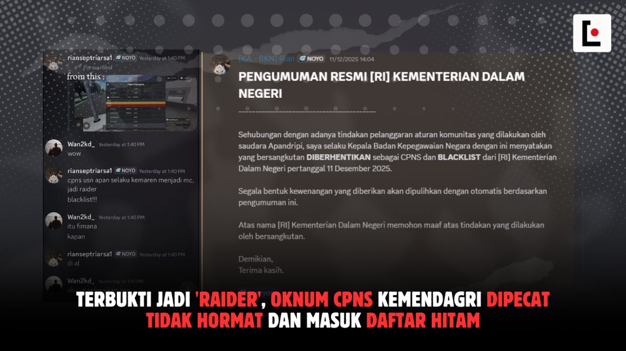 Terbukti Jadi 'Raider', Oknum CPNS Kemendagri Dipecat Tidak Hormat dan Masuk Daftar Hitam